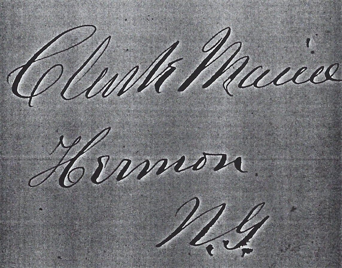 Handwritten signature reading Clark Maine, Hermon, N.Y.